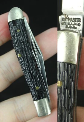 Navaja de bolsillo vintage Kutmaster Utica NY antigua TRIPLE hoja Foto 1 de 4