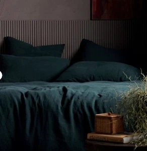 Smaragdgrün Baumwolle Bettbezug Gewaschen Bettbezug Queen King Twin Bettbezug - Bild 1 von 4