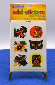 DENNISON HALLOWEEN MINI-STICKERS, 8 SHEETS, FACTORY SEALED, NO. 80-975 - Picture 1 of 4