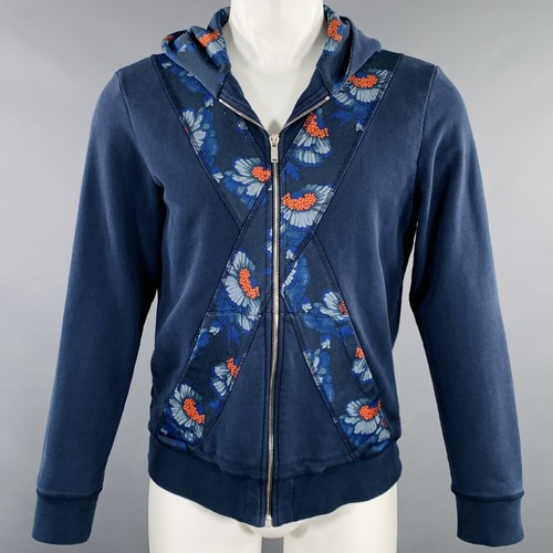 Felpa con cappuccio ALEXANDER MCQUEEN 2015 taglia M blu stampa rossa cotone