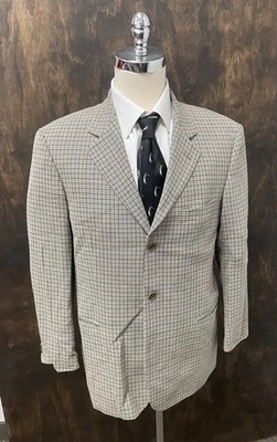 Chaqueta deportiva HUGO BOSS vintage tejida a cuadros de 3 botones en azul (multi) talla 42 R Foto 1 de 4