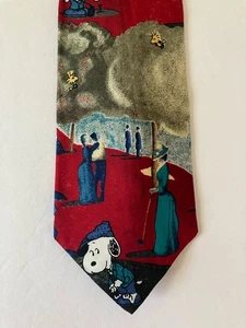 Peanuts Herren Krawatte Krawatte Seide Sunday on The Green Snoopy Park Hergestellt in den USA 57" - Bild 1 von 7