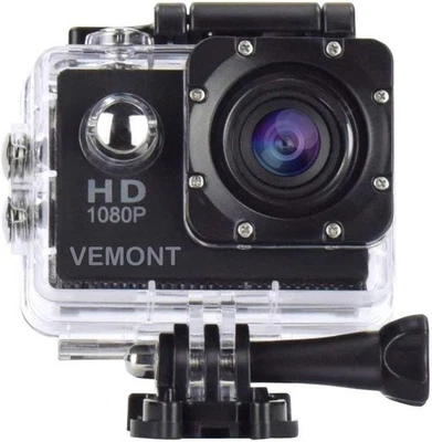 VEMONT Action Camera, 1080P 12MP Sports Camera Full HD 2.0 Inch Black  - Image 1 of 4