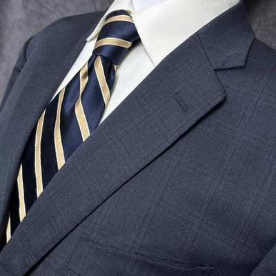 Abrigo deportivo Jos A Bank Reserve 46L azul a medida lana italiana a cuadros Blazer EE. UU. Foto 1 de 4