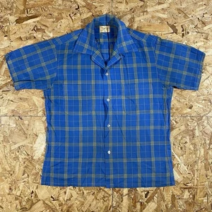 VTG 60s Empire Classics Town Topic Plaid Pattern Loop Collar Button Up Shirt M - Picture 1 of 8