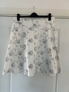 Vintage New Look Ladies Embroidered Rose Floral Cotton Skirt Size 14 Y2K 00s - Picture 1 of 4
