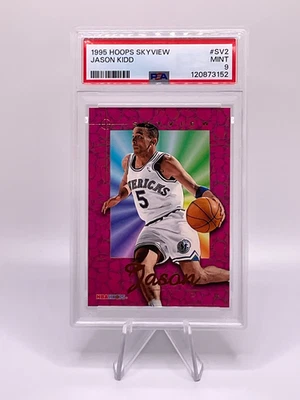 Jason Kidd 1995-96 NBA Hoops Skyview #SV2 HOF Mavericks Raro Nueva Losa PSA 9 Como Nuevo Foto 1 de 2
