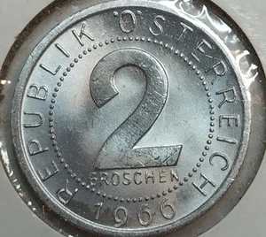Moneda de 2 groschen Austria 1966 sin circular - Imagen 1 de 3