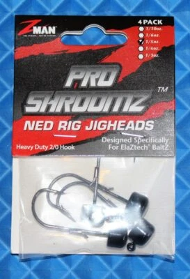 Z-MAN Pro ShroomZ Ned Rig Jig Heads 4 Pack FPH-PK4 Series CHOOSE WEIGHT & COLOR! - Image 1 of 3