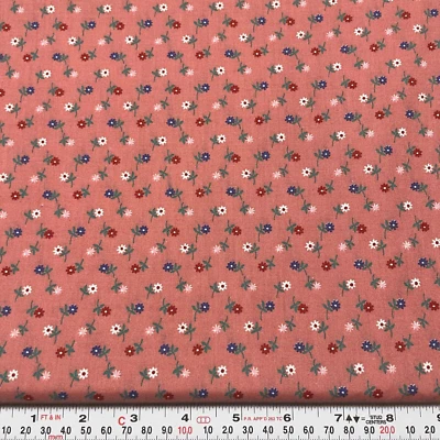 Vintage Florals on Mauve Unbranded Cotton Fabric by the HALF YARD 18" x 44"