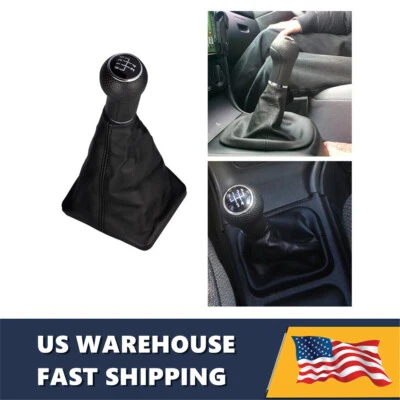 Gear Shift Knob 5 Speed with Boot Black Manual For VW Volkswagen Jetta 2002-2012 - Image 1 of 4