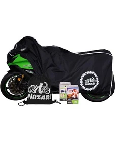 Waterproof Polyester Outdoor Motorcycle Cover Medium Black - Picture 1 of 9