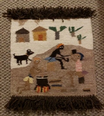 TAPIZ TEJIDO DE COLECCIÓN MASANA LEBOWA SUDAM AFRICA ARTE TEXTIL MODERNISTA  Foto 1 de 4