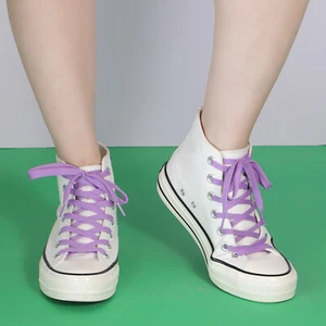 1pair Double Layers Flat Boot Shoelaces Strings Purple for Sneakers Tennis Shoes - Picture 1 of 6