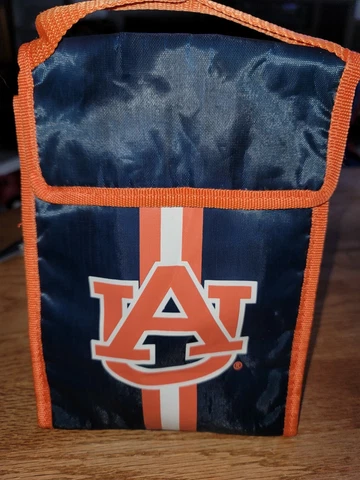 Auburn University Tigers Lunch Bag Cooler Pouch Orange Blue White Cover