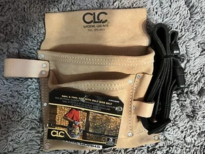 CLC Work Gear Suede Heavy Duty 3 Pocket 2 Loop Nail & Tool Bag With Polyweb Belt - Picture 1 of 5