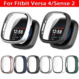 Hard Screen Protector Tempered Cover PC Case+Film For Fitbit Versa 4/Sense 2 - Picture 1 of 14
