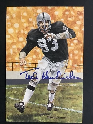 Ted Hendricks Signed GLAC Goal Line Art Card Football Raiders Autograph HOF JSA - Image 1 of 2