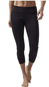 Reebok Womens NWT Activewear Work Out Ready 7/8 Capri Leggings Black XS - Picture 1 of 5