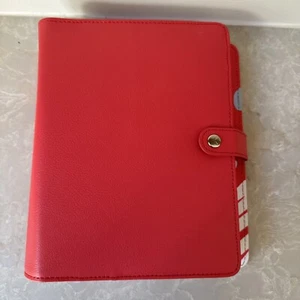 Kikki K Coral Textured Leather Personal Planner Size A5 NEW Filled Notebooks - Picture 1 of 13