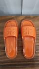 New In Box Tory Burch Bubble Jelly Slides Orange Nectar Slip On Size 7