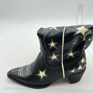Cowboy Boots for Women Cowgirl Mid Calf Western Boots Embroidered Black Boots - Picture 1 of 7