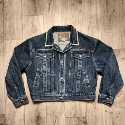 Chaqueta vaquera recortada vintage años 90 Lawman pedrería talla M Foto 1 de 4