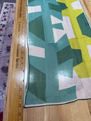Bufanda VERA Vintage 43 X 14 Geométrica Patrón Verde Muy Retro Foto 1 de 4