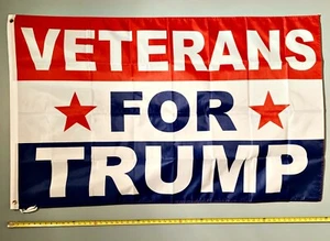 DONALD TRUMP FLAG *FREE SHIP USA SELLER!* Veterans For Trump Army USA Sign 3x5' - Picture 1 of 1