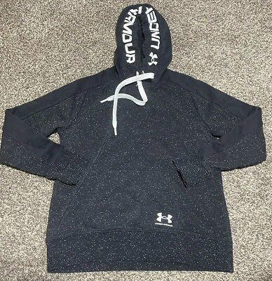 Under Armour Size Medium Ladies Black Speckled Long Sleeve Hoodie Perfect - Image 1 of 3