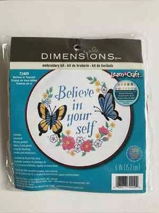 Dimensions Learn a Craft Cross stitch Kit Butterfly Believe In Yourself #72409 - Picture 1 of 2
