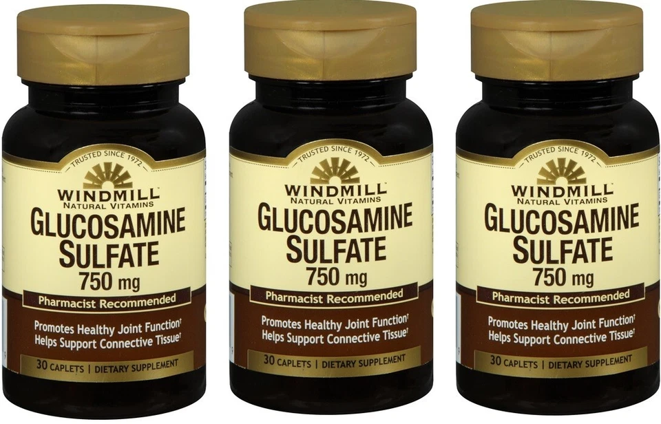 Molino de viento sulfato de glucosamina 750 mg 30 ct (paquete de 3) Foto 1 de 1