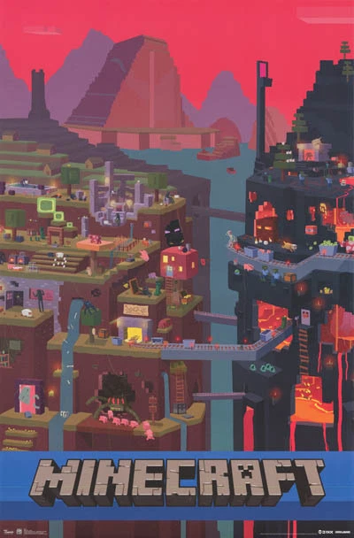 JINX MOJANG MINECRAFT CUBE POSTER NEW 22X34 FREE SHIPPING - Image 1 of 1