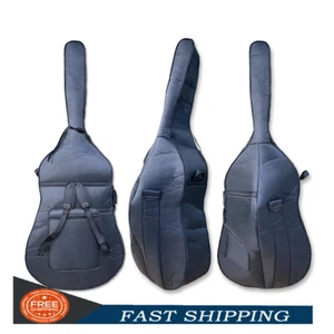 3/4 Upright Double Bass Bag Thick Padding Oxford Cloth Multifunctional Backpack - Picture 1 of 13