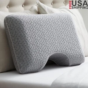 Memory Foam Pillow Side Sleepers Cooling Gel Antimicrobial Charcoal Case Queen - Picture 1 of 9