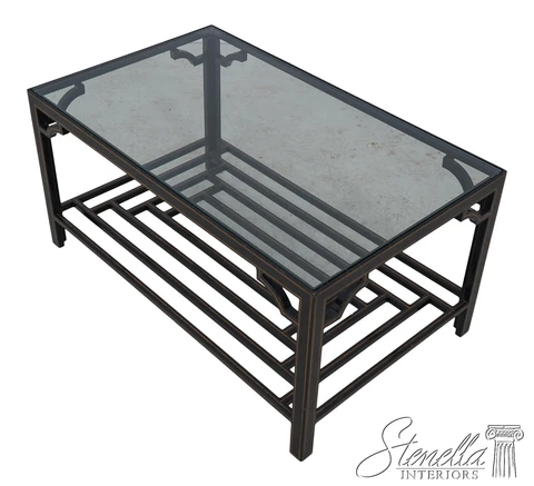 59328EC: Modern Chippendale Design Heavy Iron Glass Top Coffee Table Cover