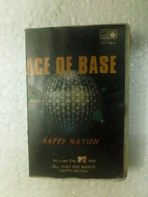 ACE OF BASE HAPPY NATION RARE orig CASSETTE TAPE INDIA indian CLAMSHELL - Image 1 of 4