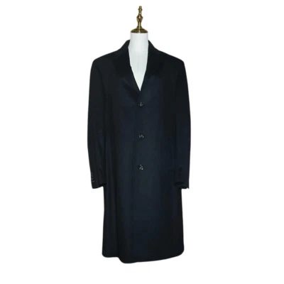 Black Brown 1826 Long Sleeve Gray Overcoat Size 42R Wool Cashmere Blend 3 Button - Image 1 of 4