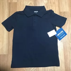 NWT Boys Navy Blue Short Sleeve Polo Shirt School Uniform Size 4/5 - Picture 1 of 6