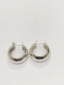 925 Sterling Silver Large Hoop Earrings 15.25 Grams - Picture 1 of 4