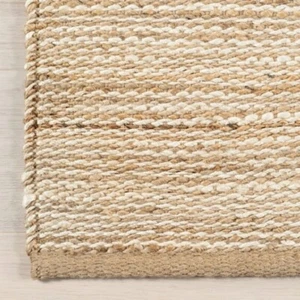 White & Natural Jute Hemp Rug Extra Large Room Modern Home Decor Hallway Carpet - Picture 1 of 10