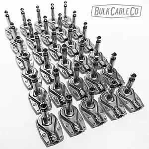 Paquete de 30 - Juego de conectores de panqueques de ángulo recto de 1/4" - conector de parche plano - enchufe de cable - Imagen 1 de 12