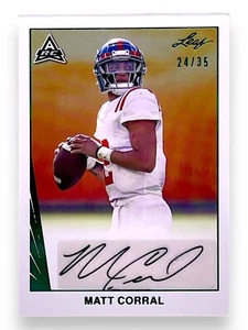 2021 Leaf Pro Set Power Matt Corral Rookie Autograph /35 RC AUTO #BA-MC2 - Picture 1 of 2