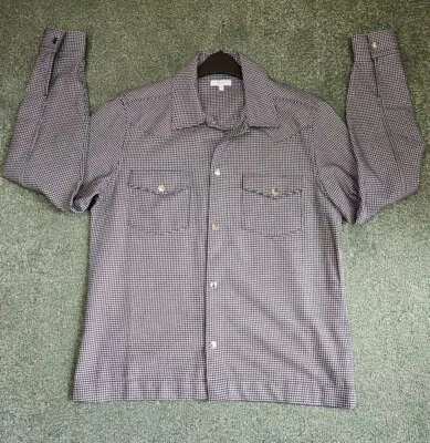 Reiss Wool Blend Snap Button Overshirt Black & White Size M Chest 42 Inches VGC - Image 1 of 4
