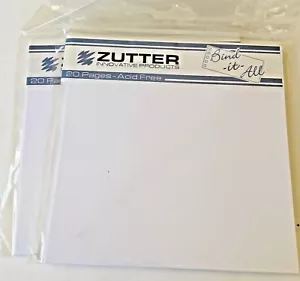 Zutter Bind-It-All - 20 precut white 5.75” square pages per pack - 2 sets - NEW - Picture 1 of 2