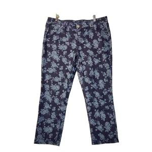 Jeans LIZ CLAIBORNE Crop Talla 16 Azul Oscuro Floral Denim Capris W38"x L26" - Imagen 1 de 7