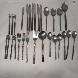 29 Piece Set Of NORTHLAND Spring Fever Stainless Flatware Made In Korea - Picture 1 of 15