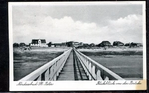 Alte Ansichtskarte, Nordseebad St. Peter, Rückblick von der Brücke, 1952 - Picture 1 of 2