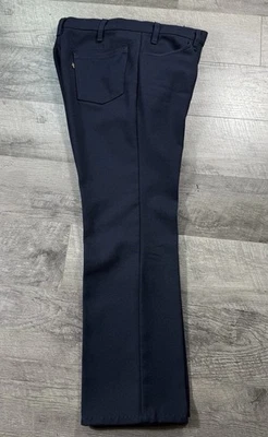 Vintage 70’s Levis 517 Blue Dacron Polyester USA Made 32x28 Bootcut Scoville Zip - Image 1 of 4