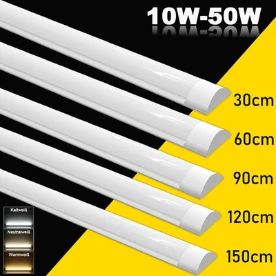 LED Feuchtraumleuchte Wannenleuchte Werkstattlampe Keller Büro 60/90/120/150cm - Bild 1 von 4